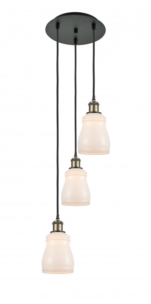 Ellery - 3 Light - 12 inch - Black Antique Brass - Cord Hung - Multi Pendant