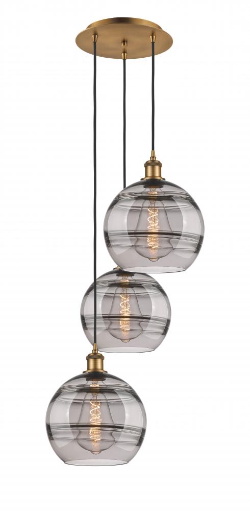 Rochester - 3 Light - 17 inch - Brushed Brass - Cord hung - Multi Pendant