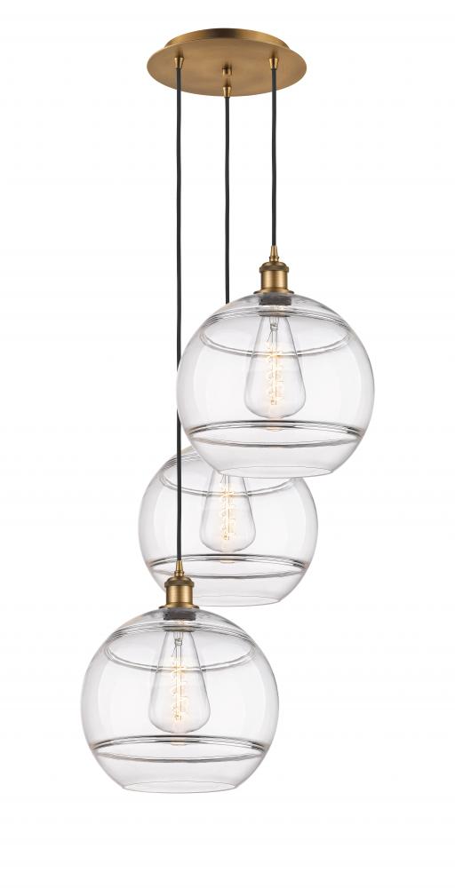 Rochester - 3 Light - 19 inch - Brushed Brass - Cord hung - Multi Pendant