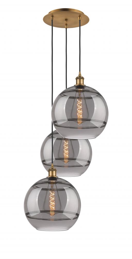 Rochester - 3 Light - 19 inch - Brushed Brass - Cord hung - Multi Pendant