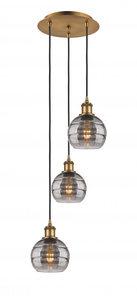 Rochester - 3 Light - 12 inch - Brushed Brass - Cord hung - Multi Pendant
