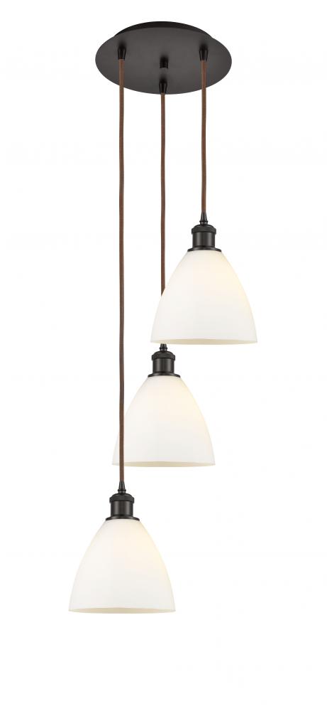 Bristol - 3 Light - 14 inch - Oil Rubbed Bronze - Cord Hung - Multi Pendant