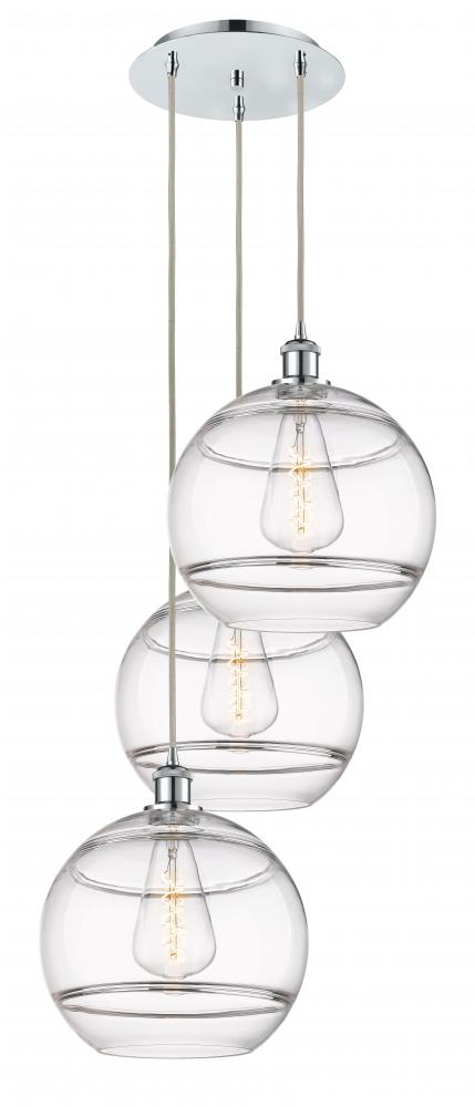 Rochester - 3 Light - 19 inch - Polished Chrome - Cord hung - Multi Pendant