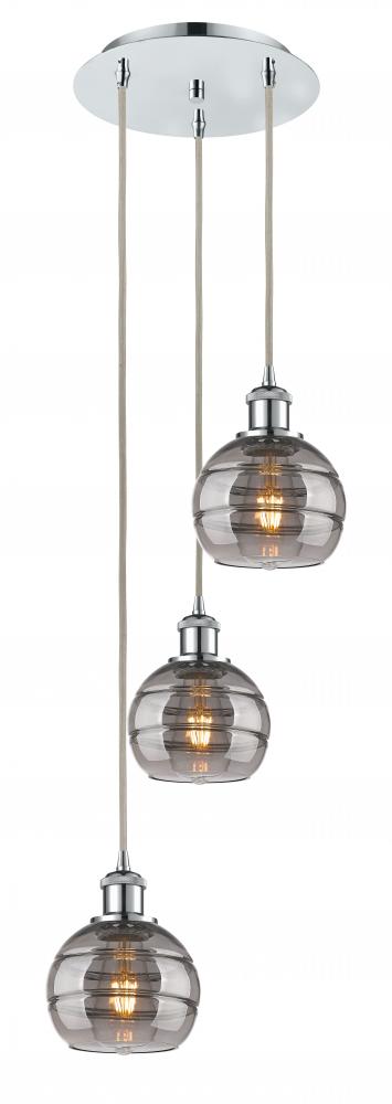 Rochester - 3 Light - 12 inch - Polished Chrome - Cord hung - Multi Pendant