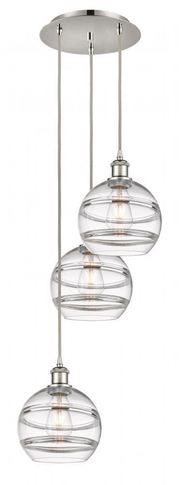Rochester - 3 Light - 15 inch - Polished Nickel - Cord hung - Multi Pendant