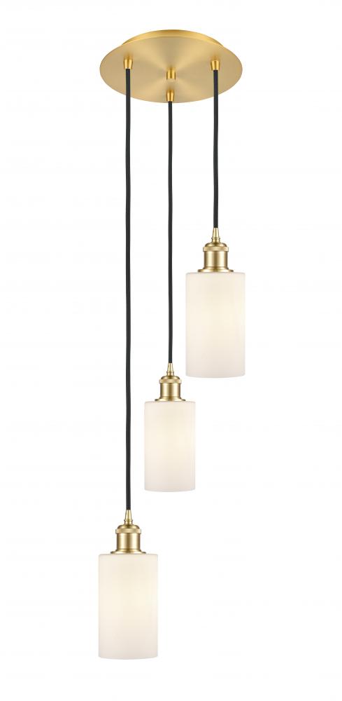 Clymer - 3 Light - 10 inch - Satin Gold - Cord Hung - Multi Pendant