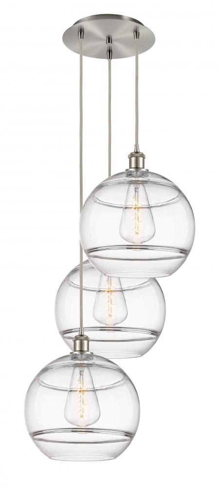 Rochester - 3 Light - 19 inch - Brushed Satin Nickel - Cord hung - Multi Pendant