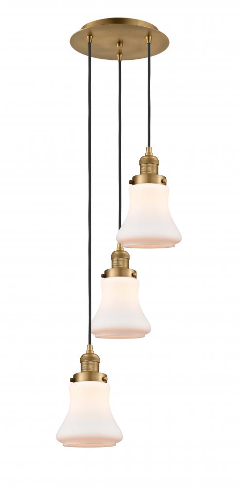 Bellmont - 3 Light - 13 inch - Brushed Brass - Cord hung - Multi Pendant