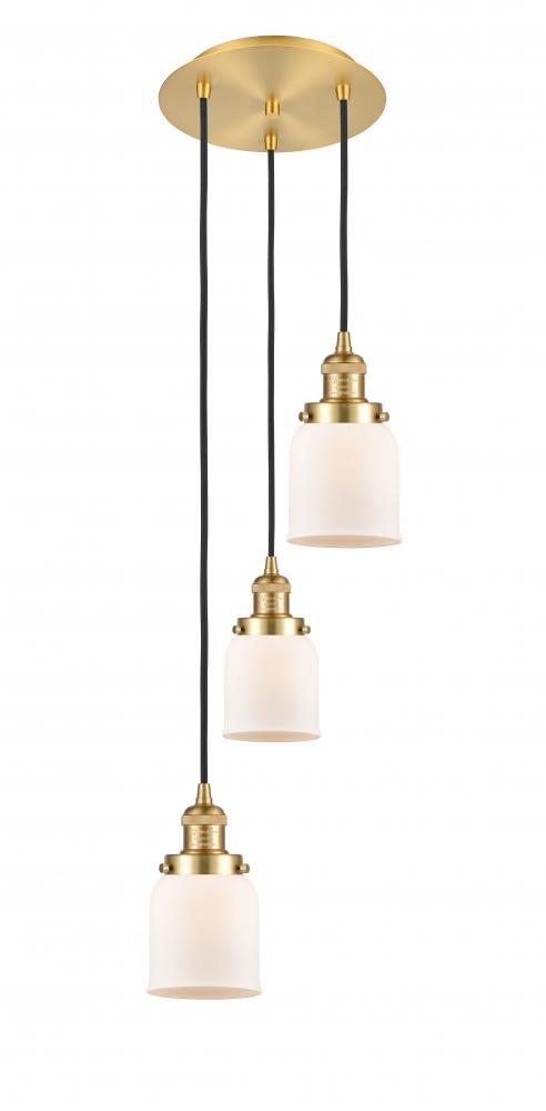 Cone - 3 Light - 12 inch - Satin Gold - Cord hung - Multi Pendant