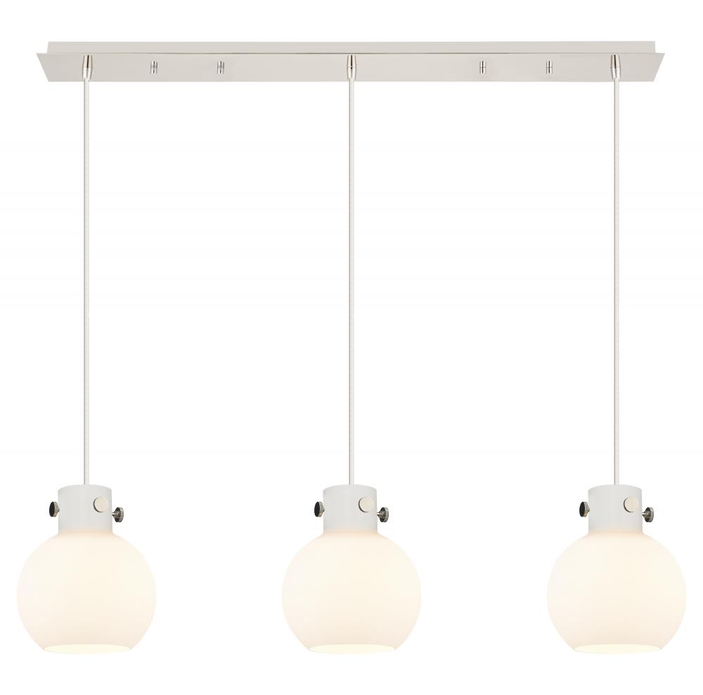 Newton Sphere - 3 Light - 40 inch - Polished Nickel - Cord hung - Linear Pendant