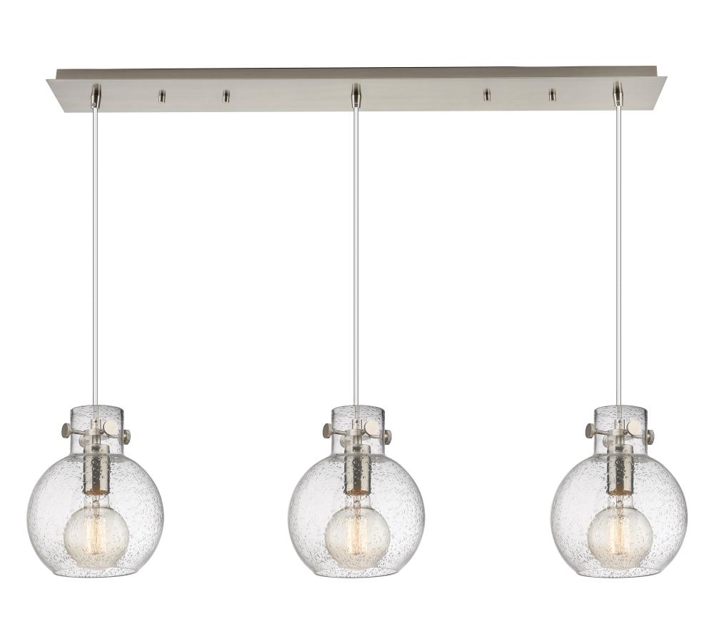 Newton Sphere - 3 Light - 40 inch - Brushed Satin Nickel - Cord hung - Linear Pendant