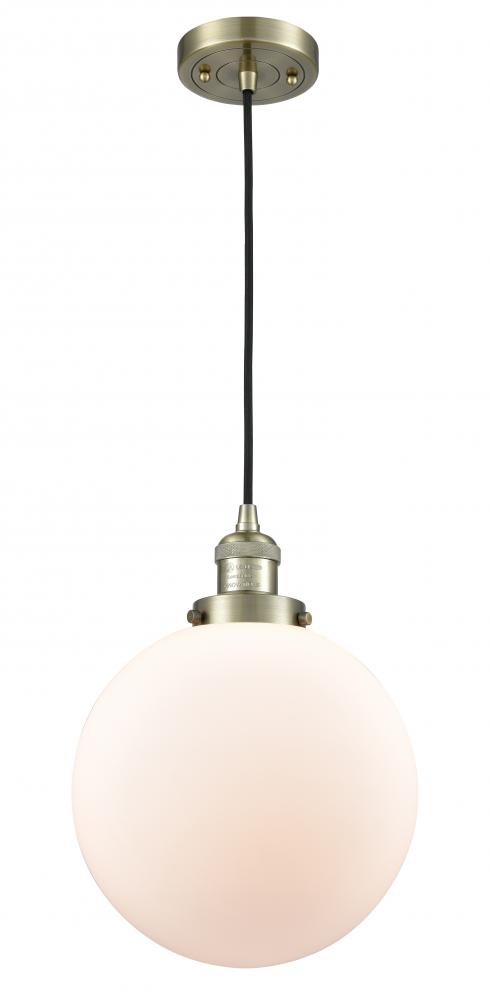 Beacon - 1 Light - 10 inch - Antique Brass - Cord hung - Mini Pendant