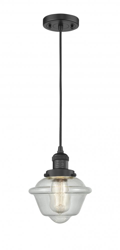 Oxford - 1 Light - 7 inch - Matte Black - Cord hung - Mini Pendant