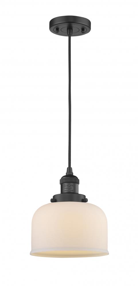 Bell - 1 Light - 8 inch - Matte Black - Cord hung - Mini Pendant