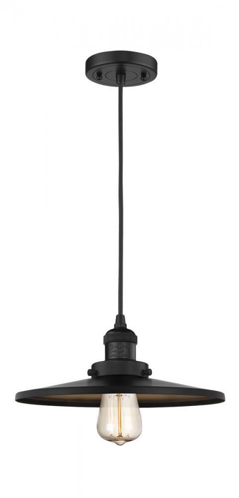 Appalachian - 1 Light - 12 inch - Matte Black - Cord hung - Mini Pendant