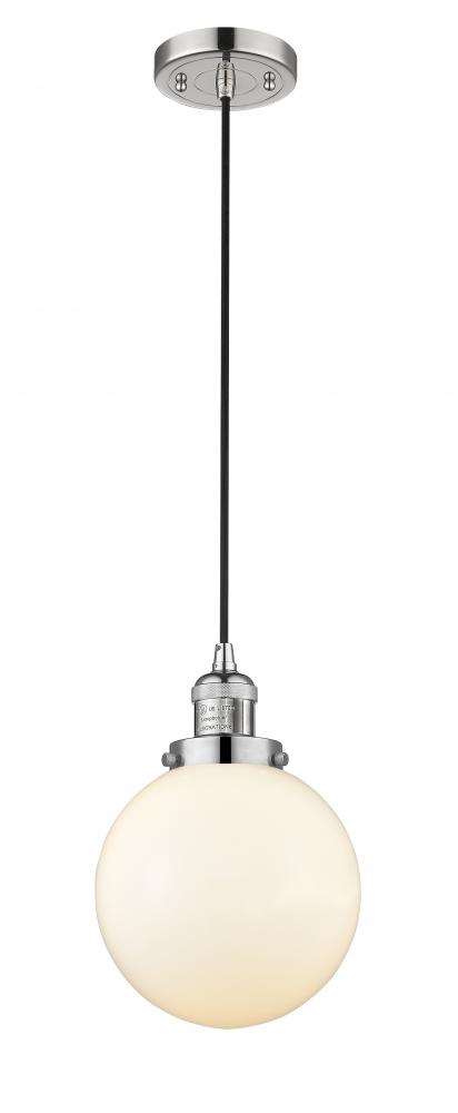 Beacon - 1 Light - 8 inch - Polished Nickel - Cord hung - Mini Pendant