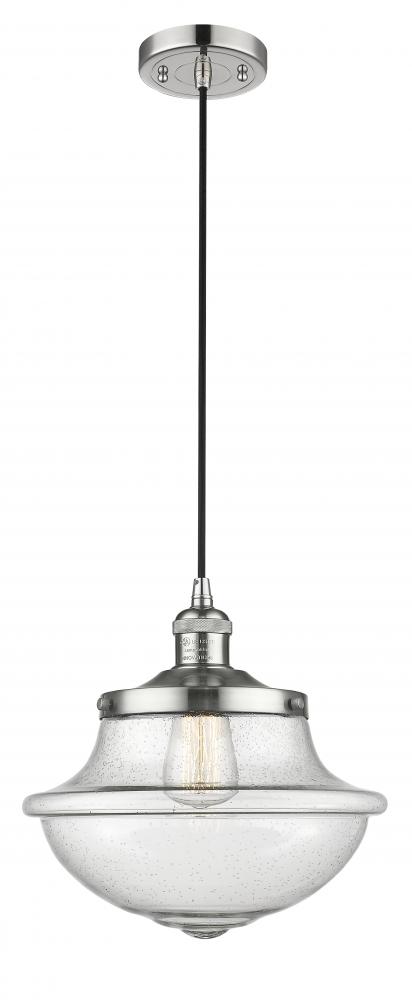 Oxford - 1 Light - 12 inch - Polished Nickel - Cord hung - Mini Pendant
