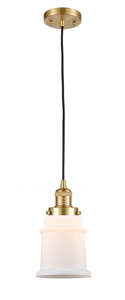 Canton - 1 Light - 6 inch - Satin Gold - Cord hung - Mini Pendant