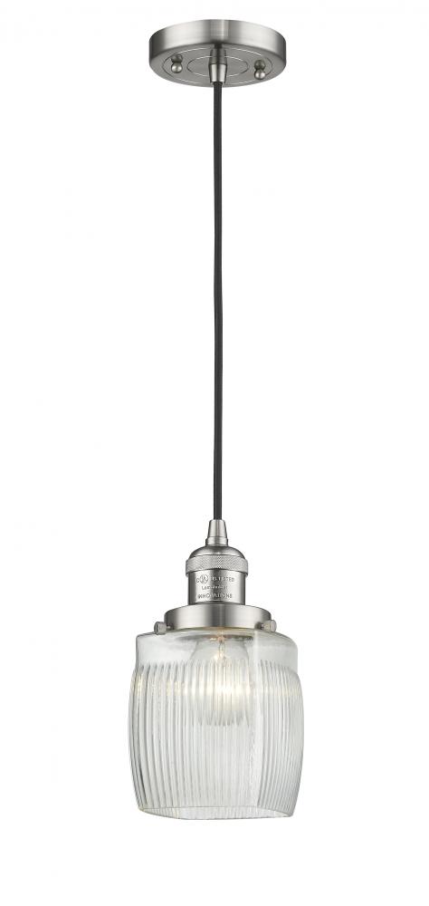 Colton - 1 Light - 6 inch - Brushed Satin Nickel - Cord hung - Mini Pendant