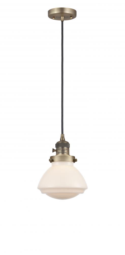 Olean - 1 Light - 7 inch - Brushed Brass - Cord hung - Mini Pendant