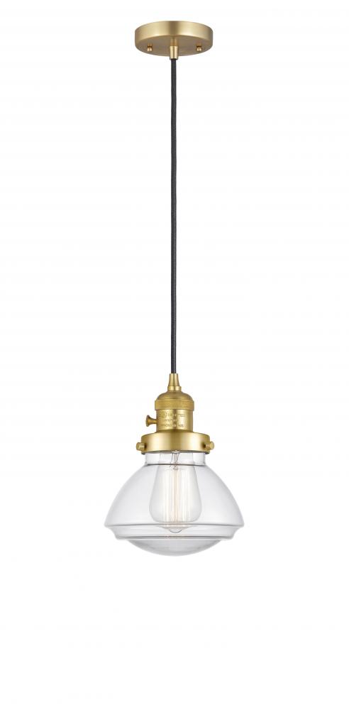 Olean - 1 Light - 7 inch - Satin Gold - Cord hung - Mini Pendant