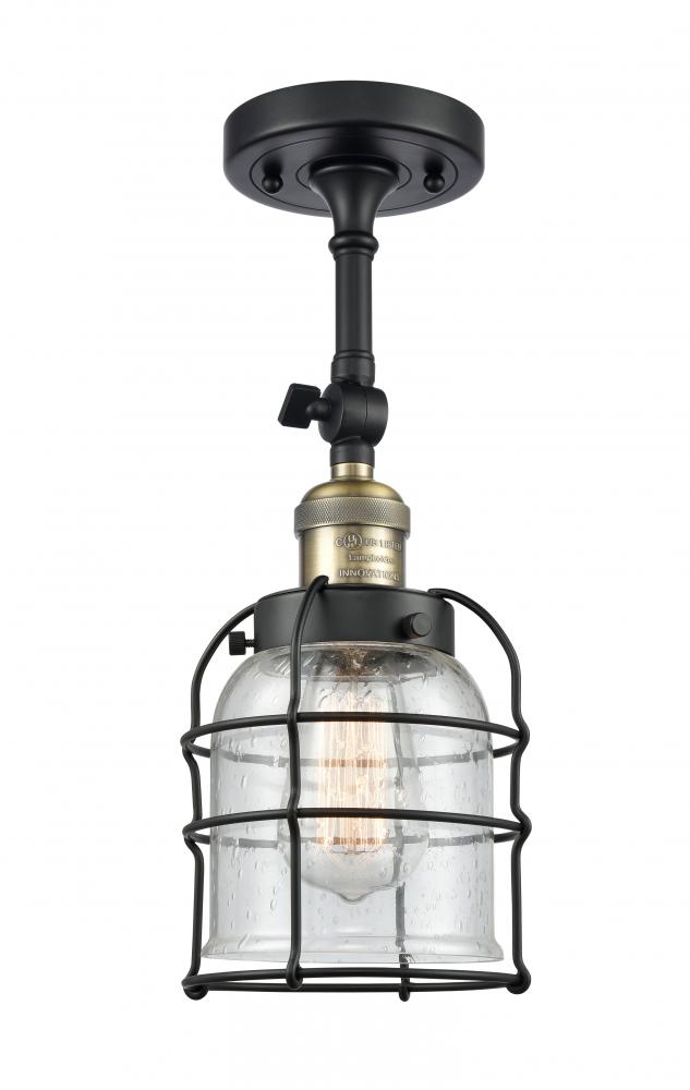 Bell Cage - 1 Light - 6 inch - Black Antique Brass - Semi-Flush Mount