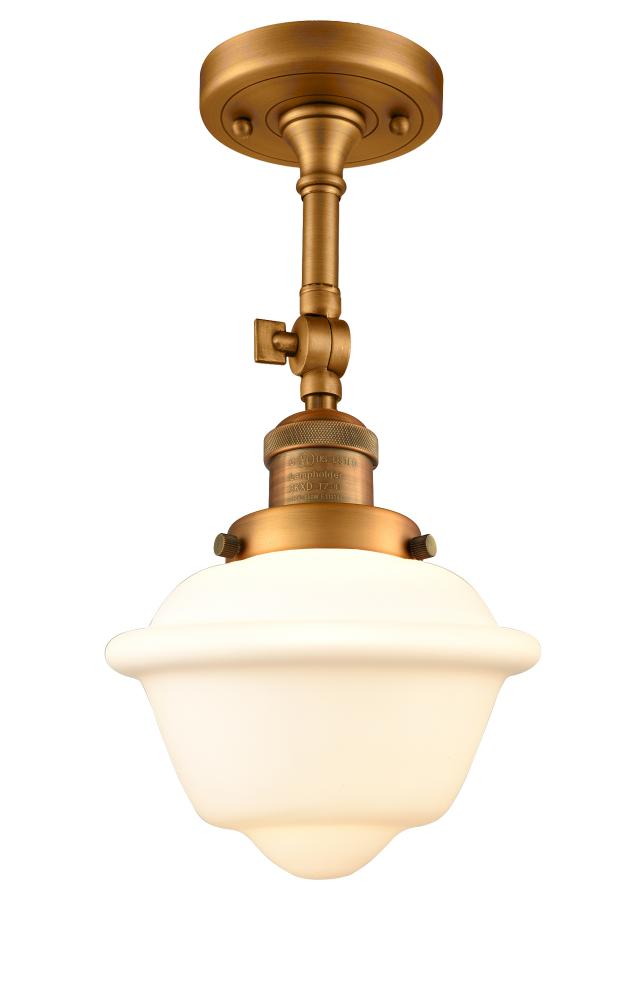 Oxford - 1 Light - 7 inch - Brushed Brass - Semi-Flush Mount