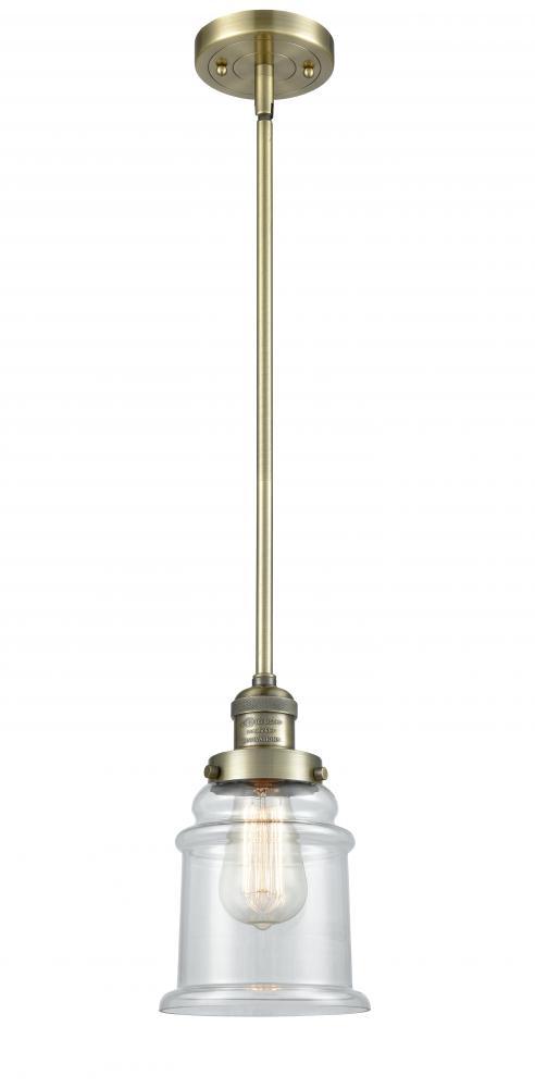 Canton - 1 Light - 7 inch - Antique Brass - Stem Hung - Mini Pendant