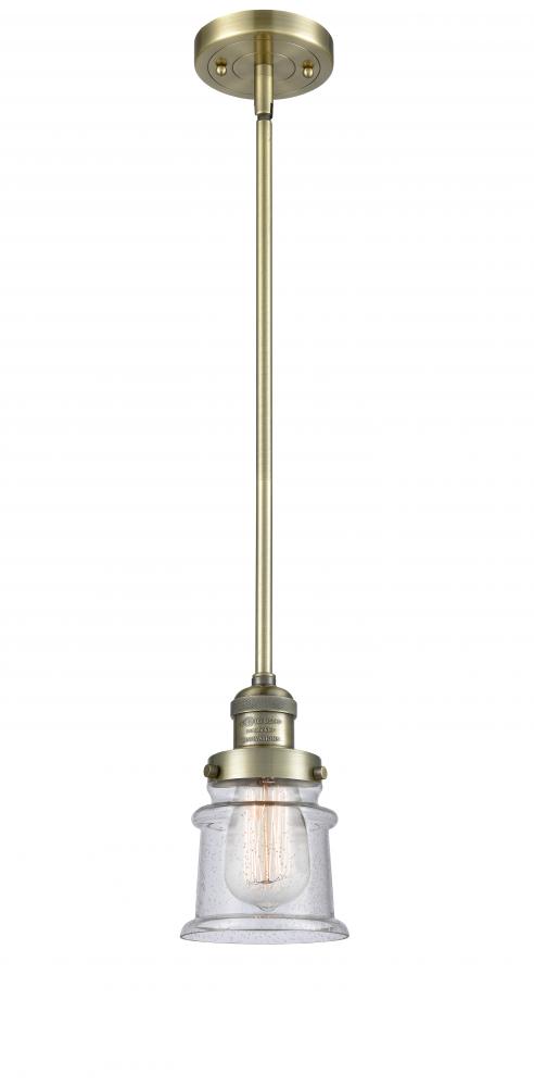 Canton - 1 Light - 5 inch - Antique Brass - Stem Hung - Mini Pendant