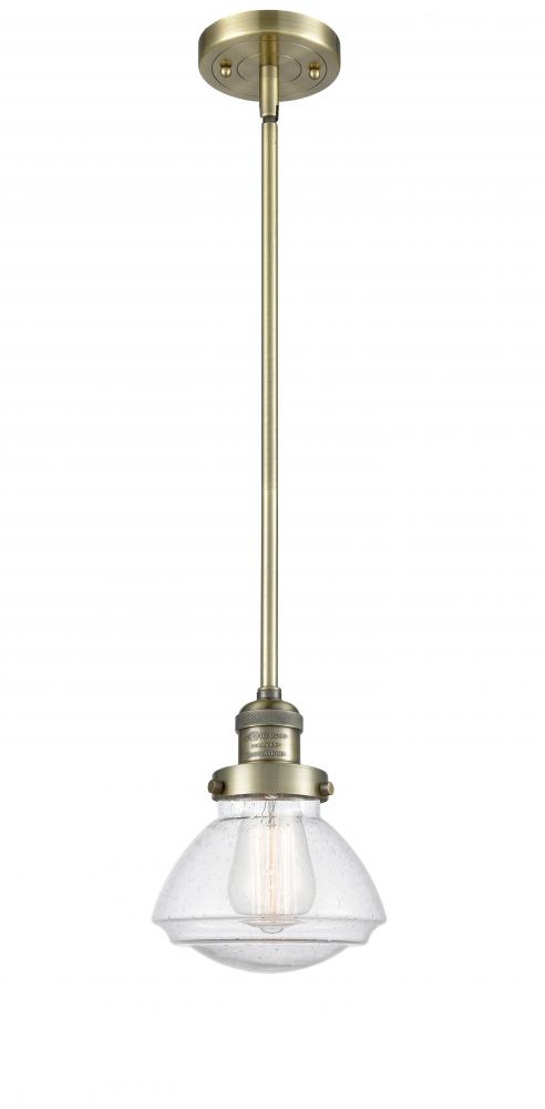 Olean - 1 Light - 7 inch - Antique Brass - Stem Hung - Mini Pendant