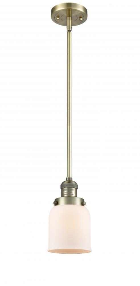 Bell - 1 Light - 5 inch - Antique Brass - Stem Hung - Mini Pendant