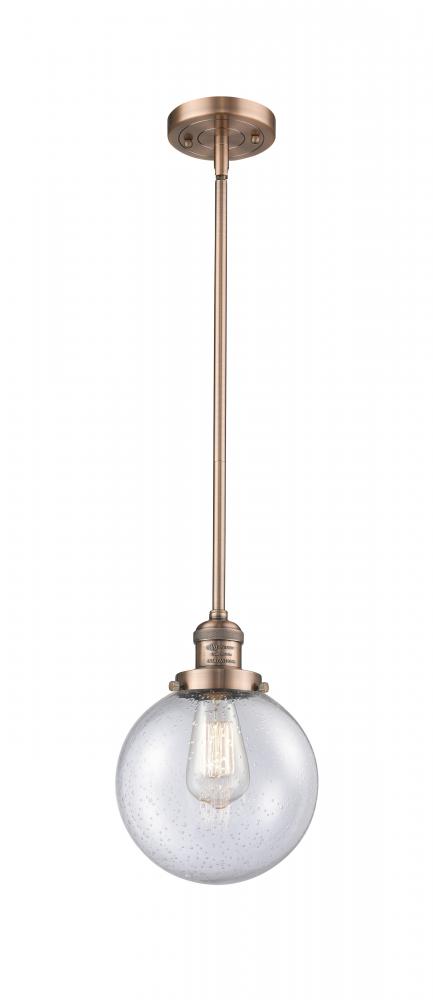 Beacon - 1 Light - 8 inch - Antique Copper - Stem Hung - Mini Pendant