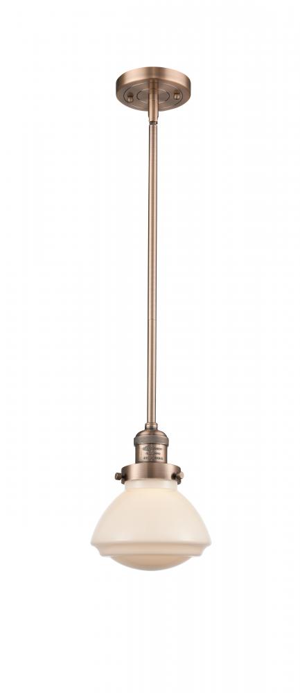 Olean - 1 Light - 7 inch - Antique Copper - Stem Hung - Mini Pendant