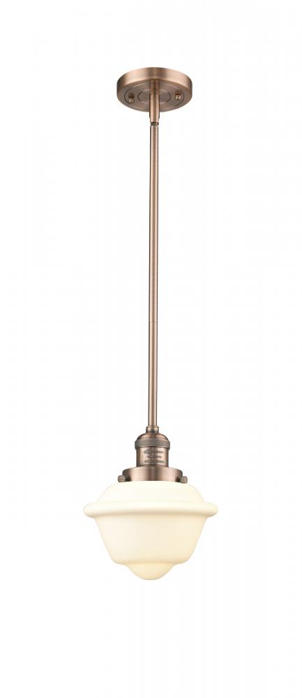 Oxford - 1 Light - 8 inch - Antique Copper - Stem Hung - Mini Pendant