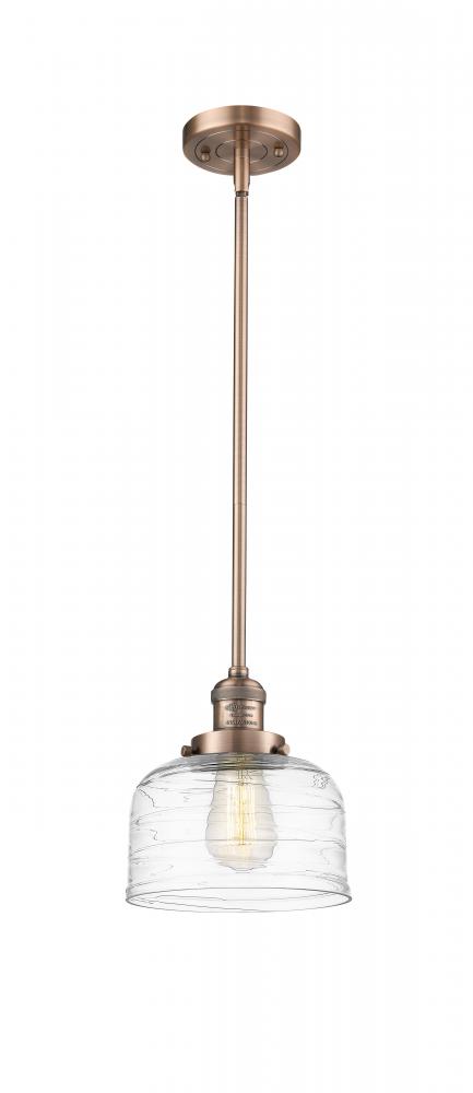Bell - 1 Light - 8 inch - Antique Copper - Stem Hung - Mini Pendant