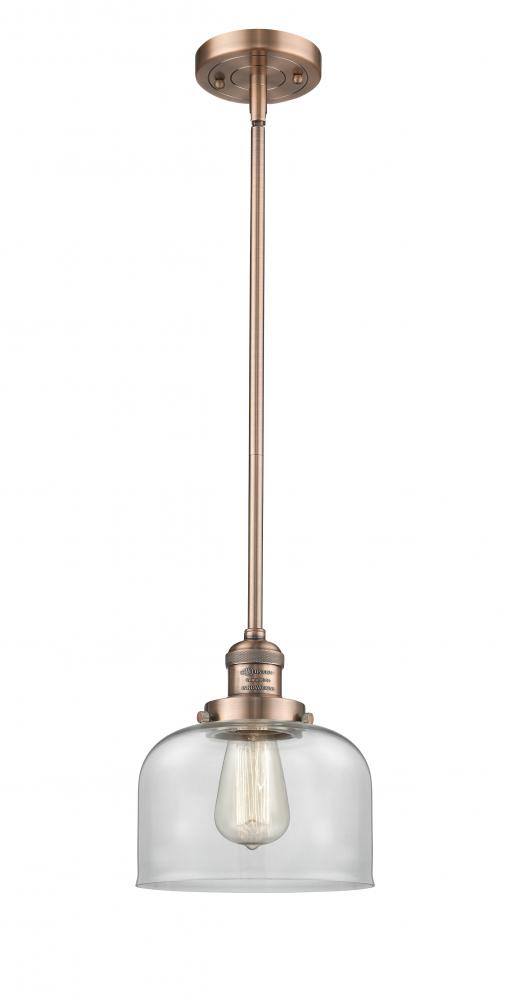 Bell - 1 Light - 8 inch - Antique Copper - Stem Hung - Mini Pendant