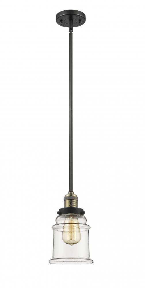 Canton - 1 Light - 7 inch - Black Antique Brass - Stem Hung - Mini Pendant