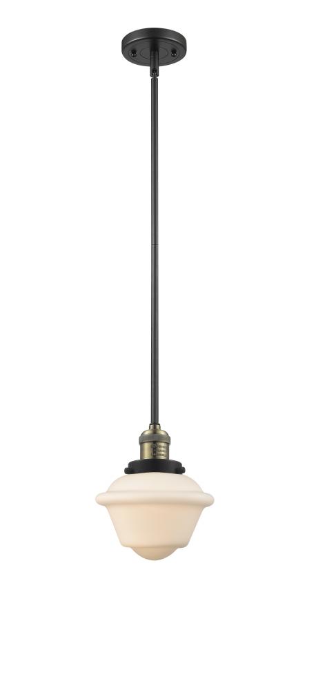 Oxford - 1 Light - 8 inch - Black Antique Brass - Stem Hung - Mini Pendant