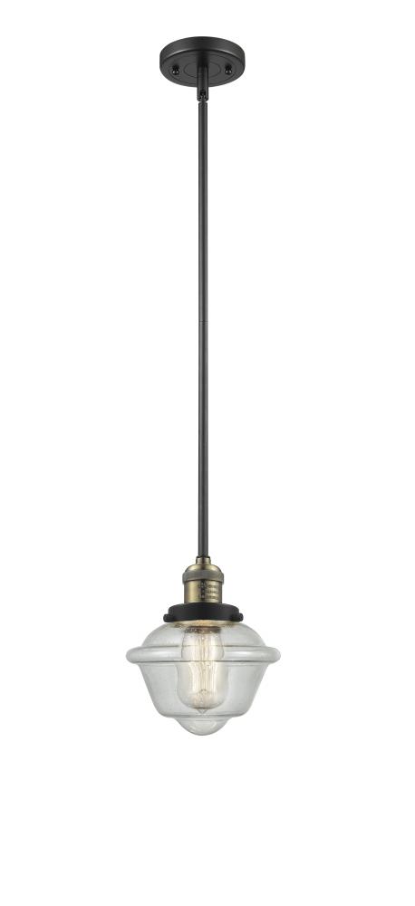 Oxford - 1 Light - 8 inch - Black Antique Brass - Stem Hung - Mini Pendant