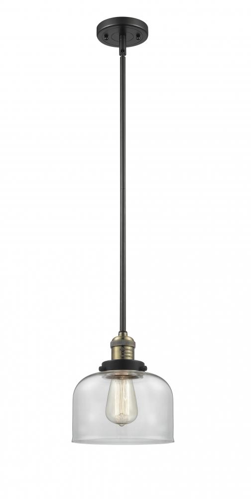 Bell - 1 Light - 8 inch - Black Antique Brass - Stem Hung - Mini Pendant