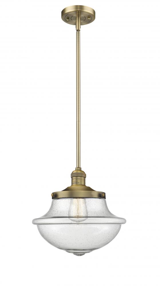 Oxford - 1 Light - 12 inch - Brushed Brass - Stem Hung - Mini Pendant
