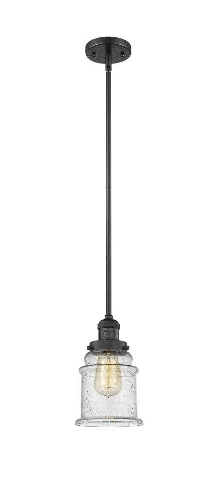 Canton - 1 Light - 7 inch - Matte Black - Stem Hung - Mini Pendant