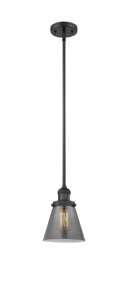 Cone - 1 Light - 6 inch - Matte Black - Stem Hung - Mini Pendant