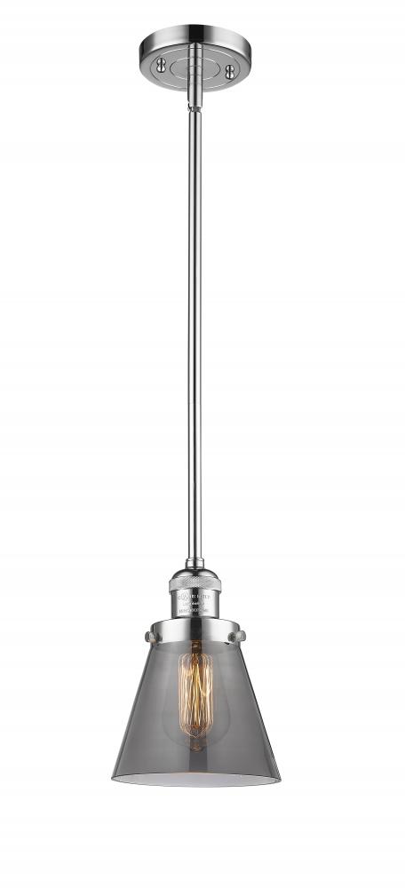 Cone - 1 Light - 6 inch - Polished Chrome - Stem Hung - Mini Pendant