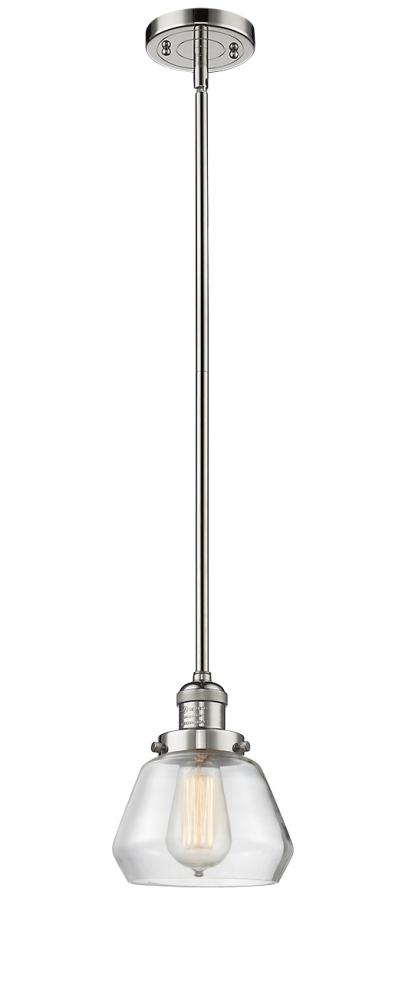 Fulton - 1 Light - 7 inch - Polished Nickel - Stem Hung - Mini Pendant