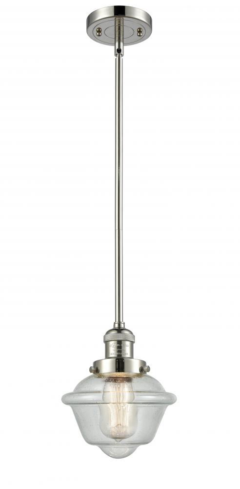 Oxford - 1 Light - 8 inch - Polished Nickel - Stem Hung - Mini Pendant