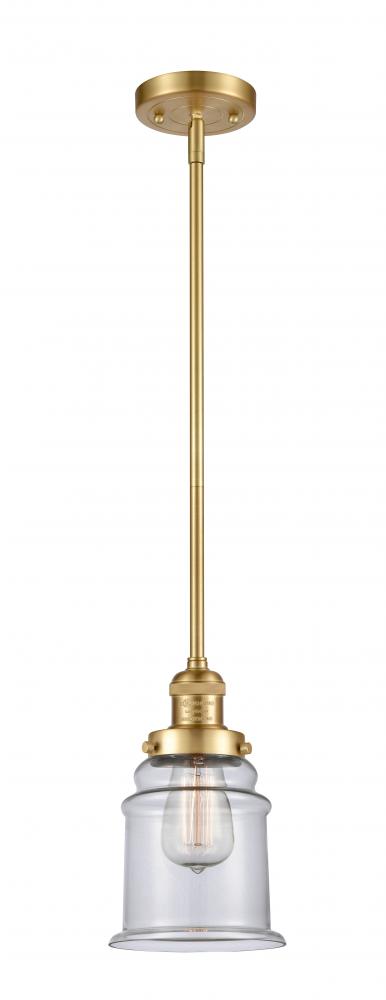 Canton - 1 Light - 7 inch - Satin Gold - Stem Hung - Mini Pendant