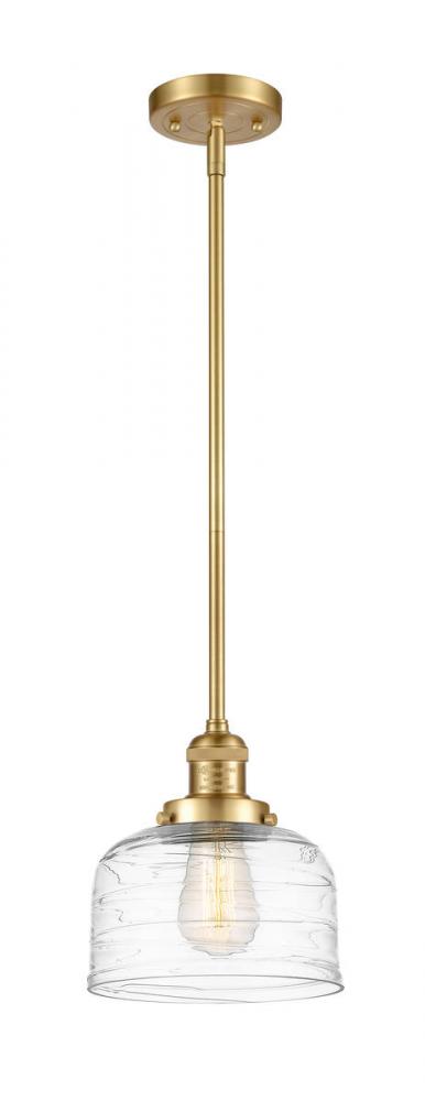 Bell - 1 Light - 8 inch - Satin Gold - Stem Hung - Mini Pendant