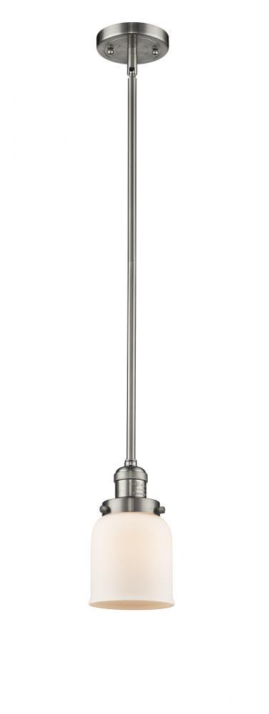 Bell - 1 Light - 5 inch - Brushed Satin Nickel - Stem Hung - Mini Pendant