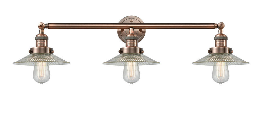 Halophane - 3 Light - 33 inch - Antique Copper - Bath Vanity Light